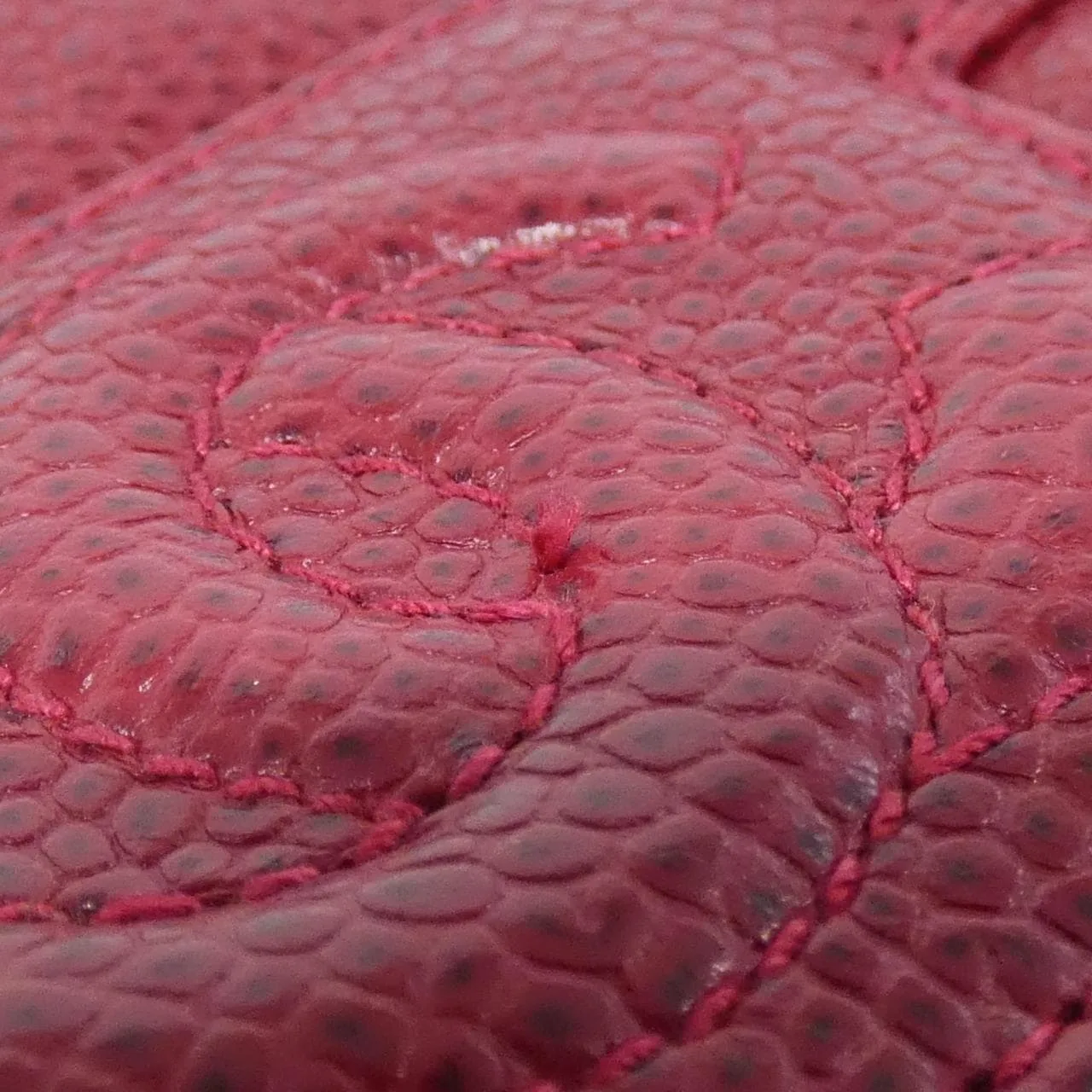 CHANEL Shoulder Caviar Leather 紅色 Caviar Leather 中古品A - 縮圖 6