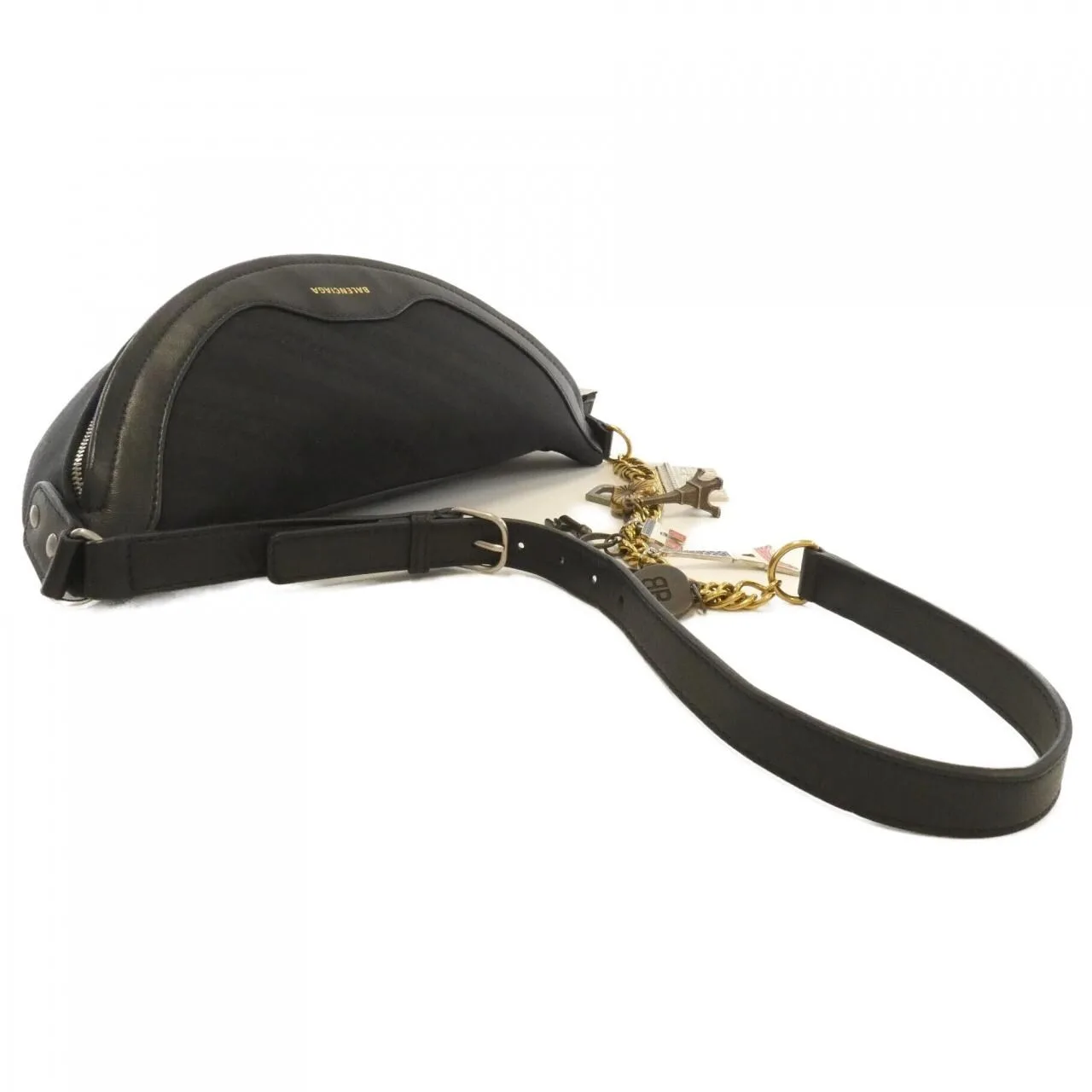 BALENCIAGA 551550 9P412 Shoulder Cotton 黑色 Cotton 中古品B - 縮圖 4