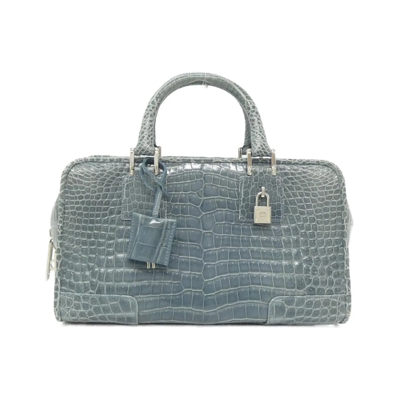 LOEWE Amazona Handbag Crocodile Blue