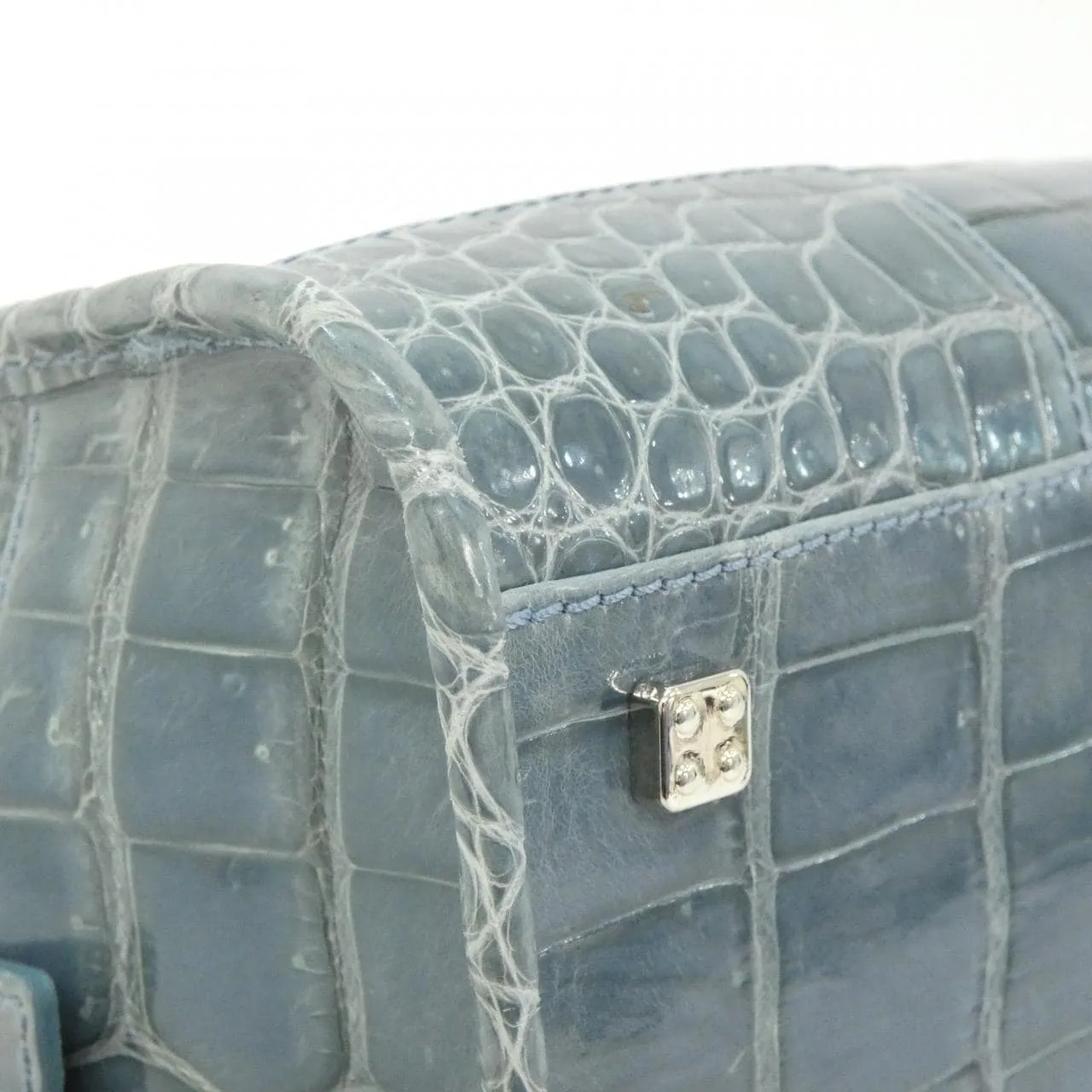 LOEWE Amazona Handbag Crocodile 藍色 鱷魚皮 中古品A - 縮圖 3