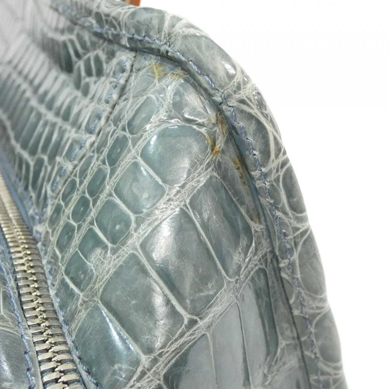 LOEWE Amazona Handbag Crocodile 藍色 鱷魚皮 中古品A - 縮圖 6