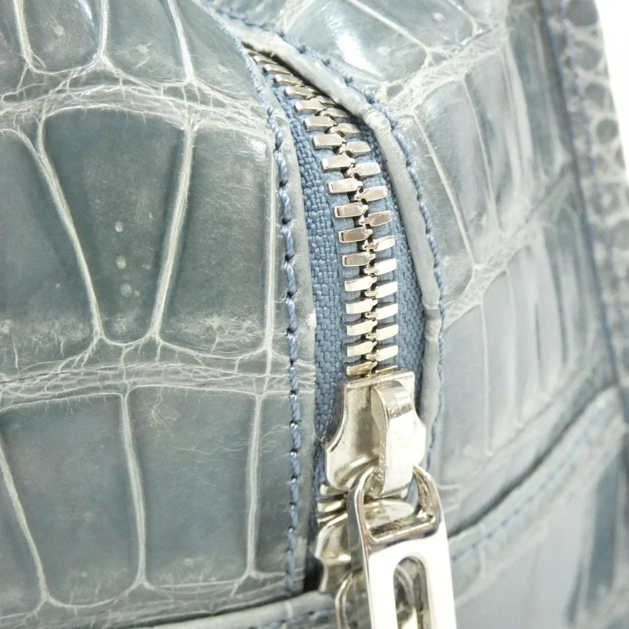 LOEWE Amazona Handbag Crocodile 藍色 鱷魚皮 中古品A - 縮圖 7