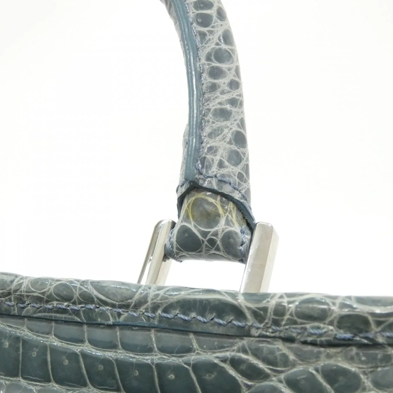 LOEWE Amazona Handbag Crocodile 藍色 鱷魚皮 中古品A - 縮圖 8