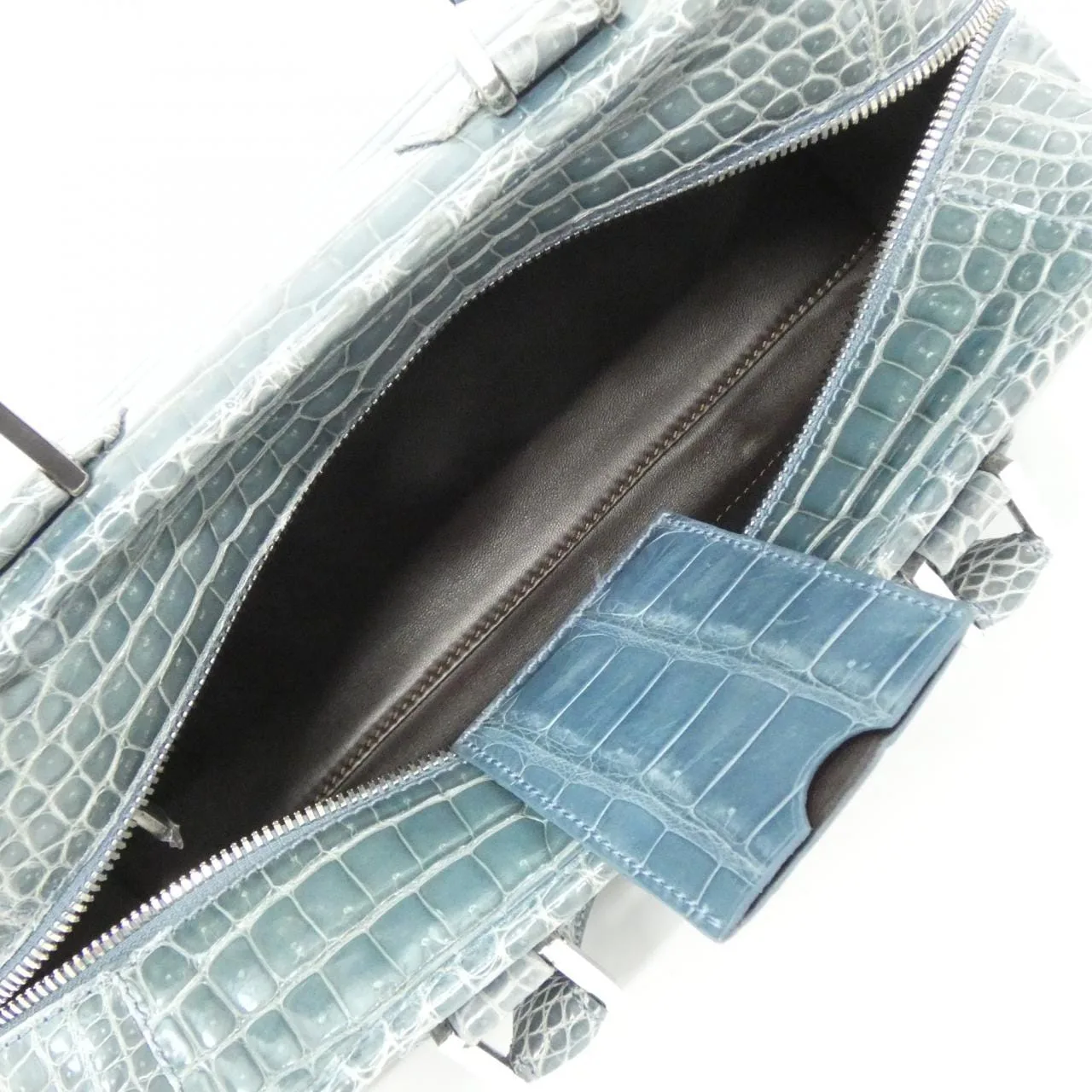 LOEWE Amazona Handbag Crocodile 藍色 鱷魚皮 中古品A - 縮圖 9