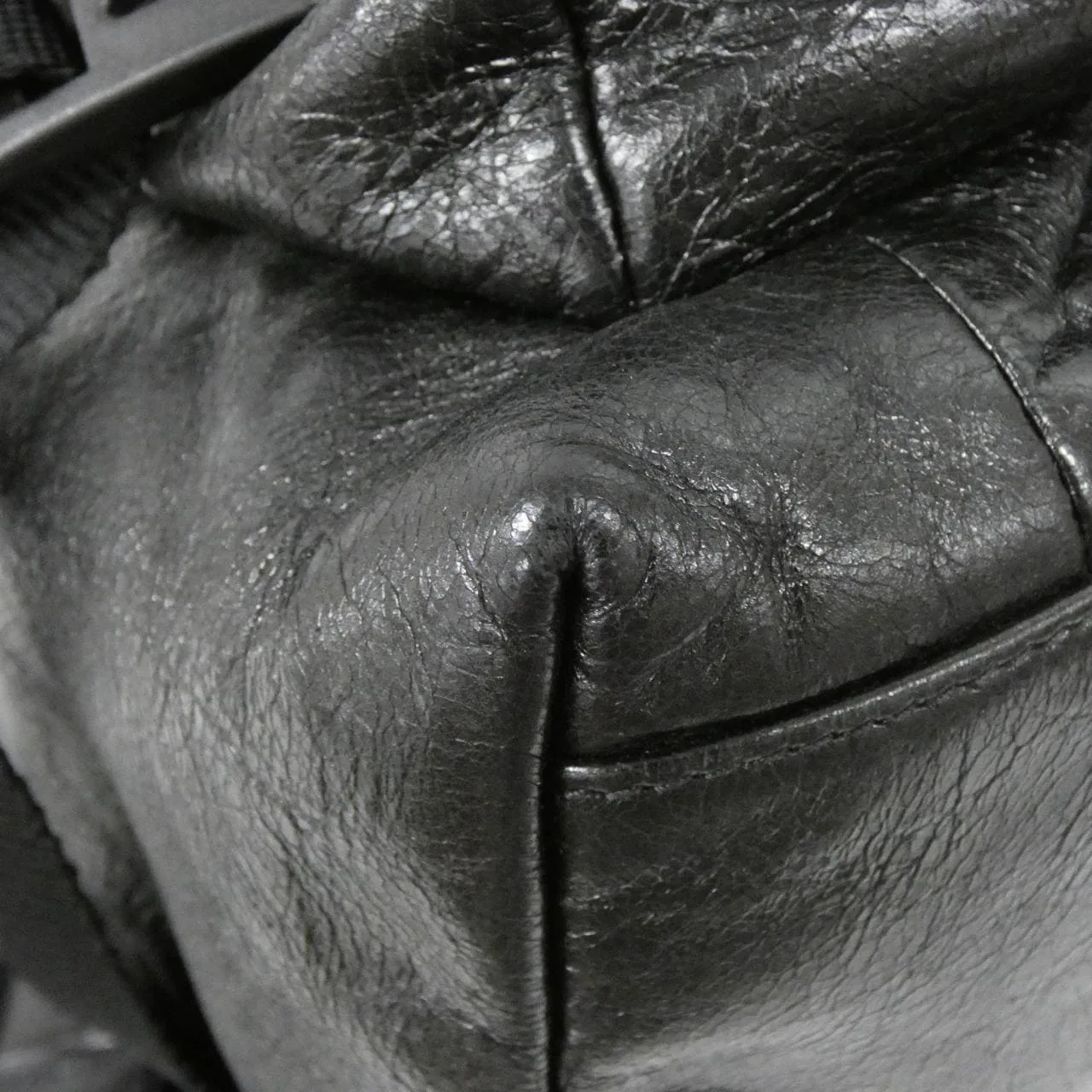 BALENCIAGA 644033 1VGJ7 Backpack Leather 黑色 皮革 中古品A - 縮圖 3