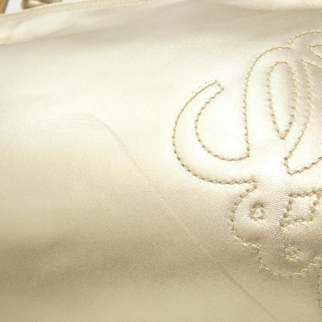 LOEWE Handbag Leather 金色 皮革 中古品A - 縮圖 3