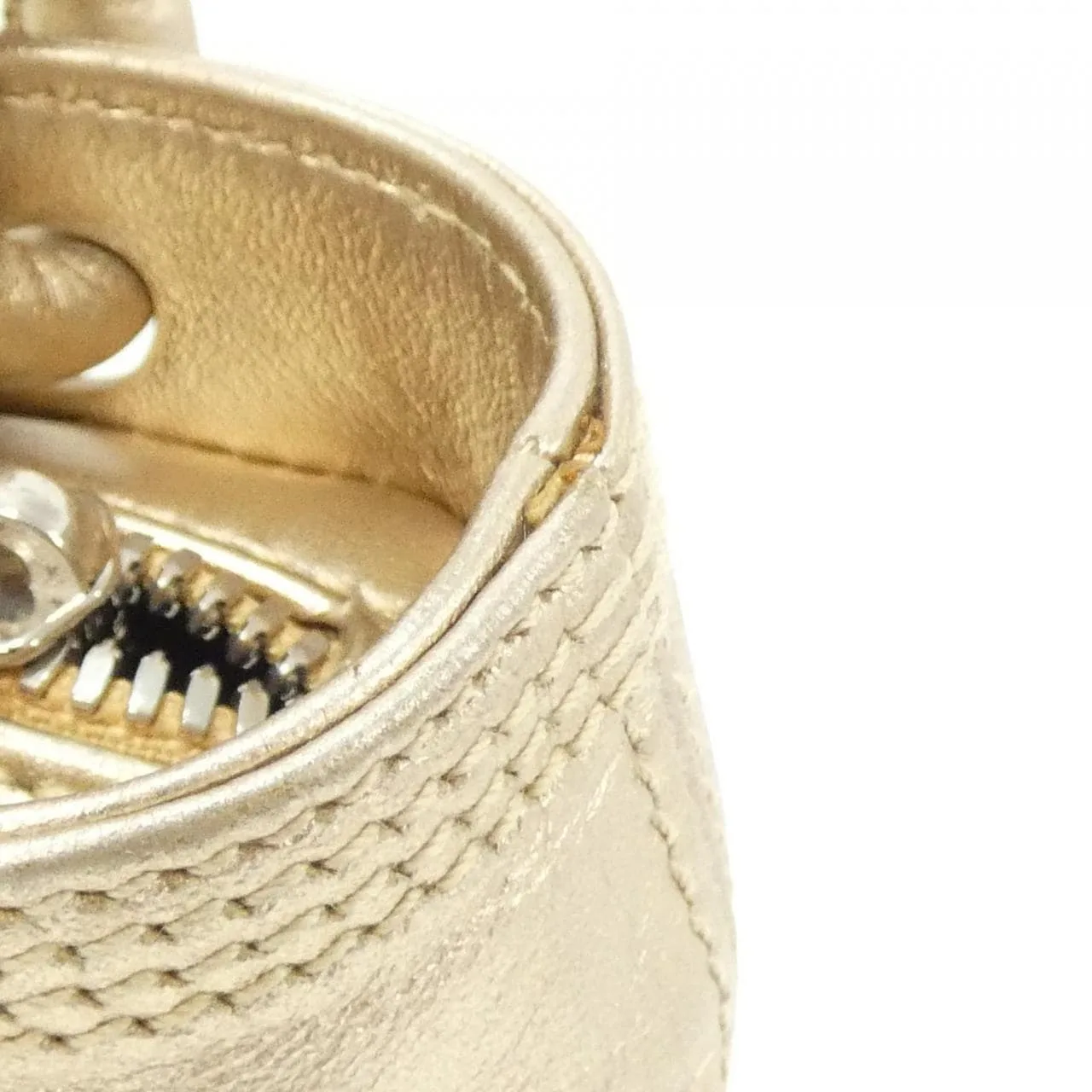 LOEWE Handbag Leather 金色 皮革 中古品A - 縮圖 4