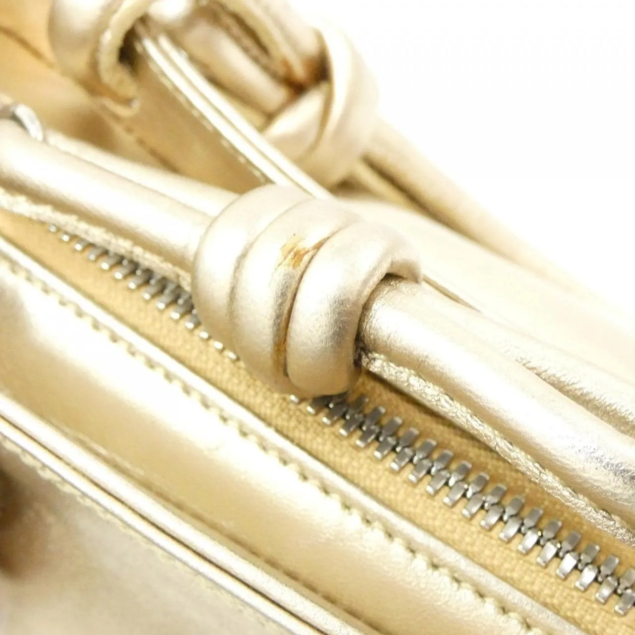 LOEWE Handbag Leather 金色 皮革 中古品A - 縮圖 6