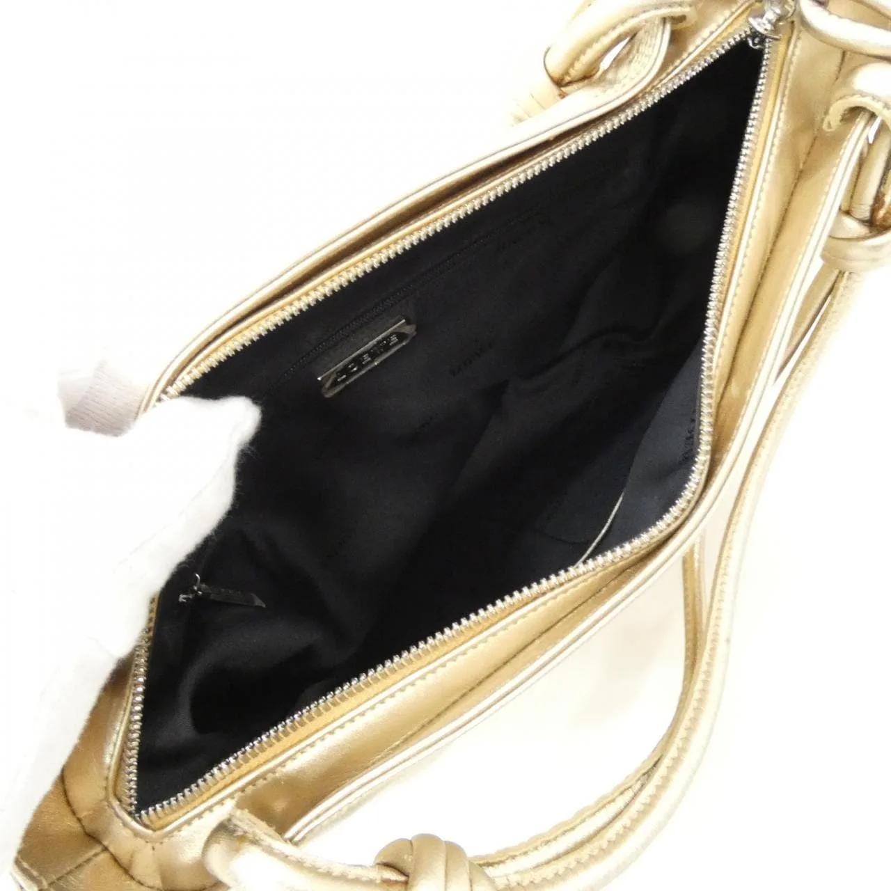 LOEWE Handbag Leather 金色 皮革 中古品A - 縮圖 9