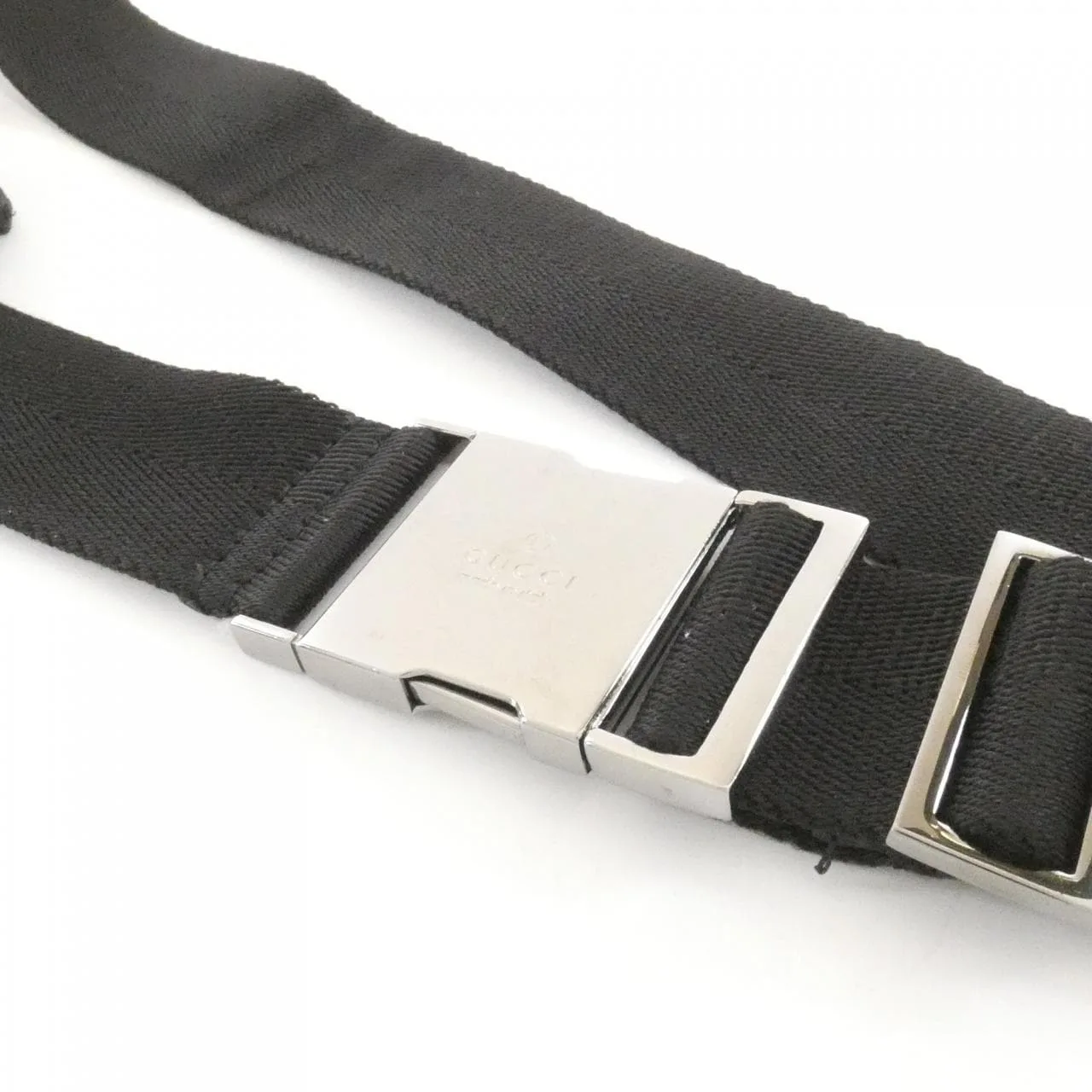 GUCCI 28566 Belt Canvas 黑色 帆布 中古品B - 縮圖 7