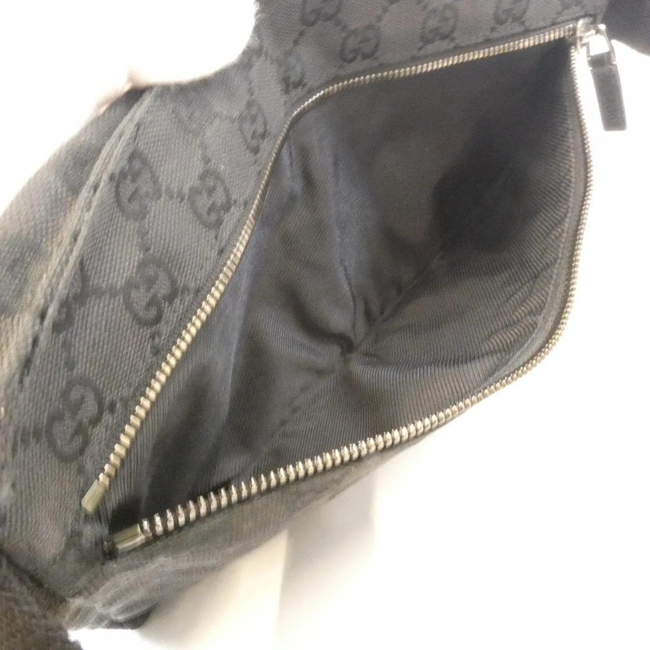 GUCCI 28566 Belt Canvas 黑色 帆布 中古品B - 縮圖 8