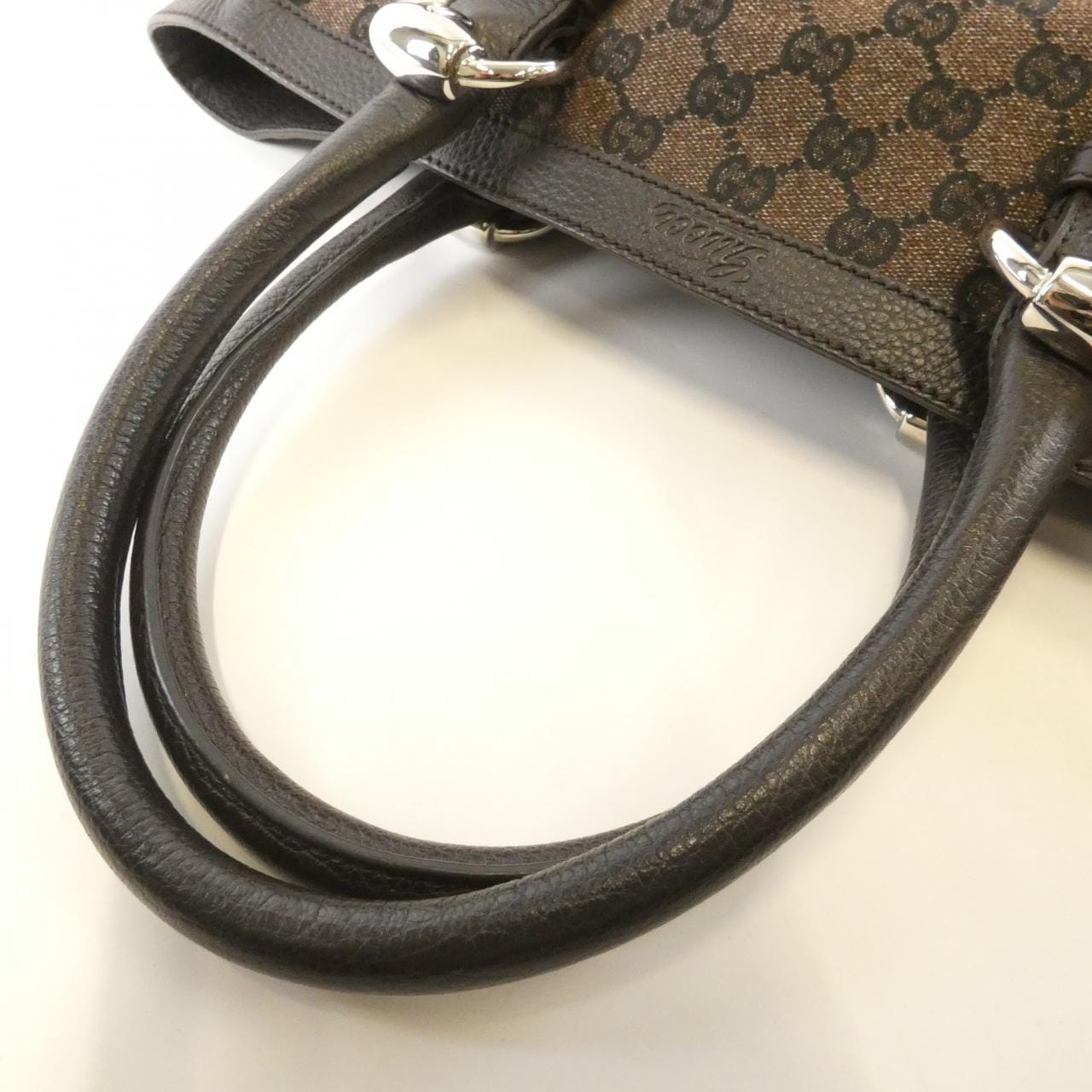 GUCCI 289716 Handbag Canvas 黑色 帆布 中古品A - 縮圖 6