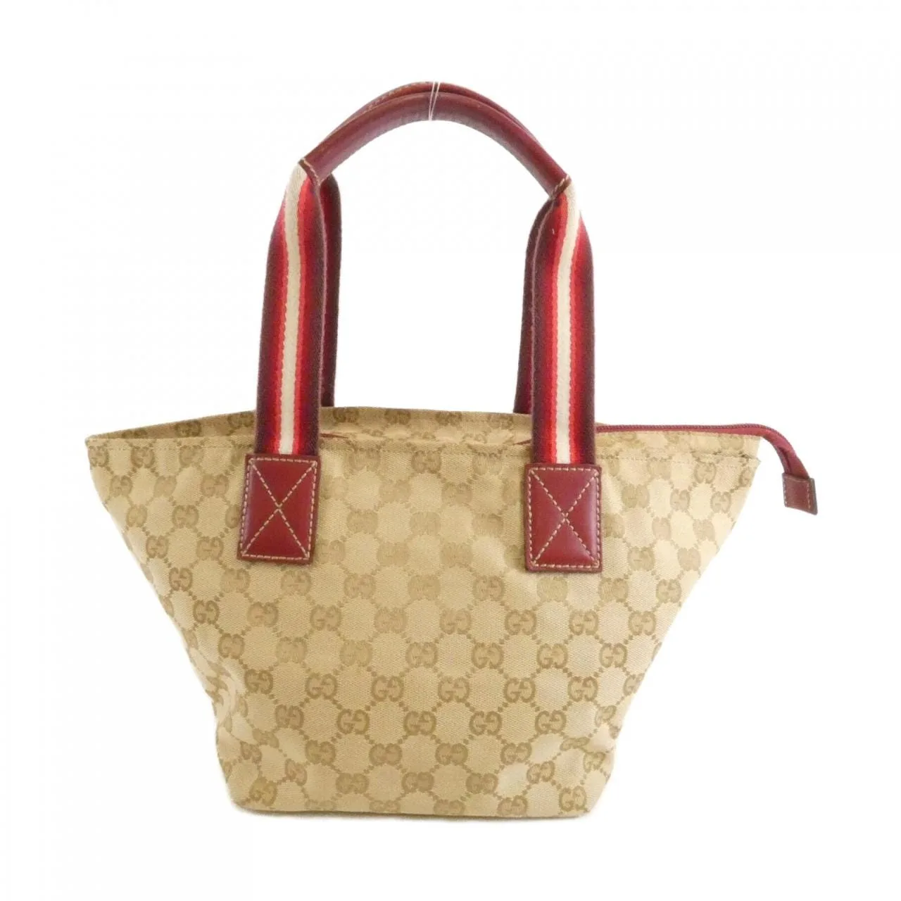GUCCI 131228 Handbag Canvas 米色 帆布 中古品B - 縮圖 2