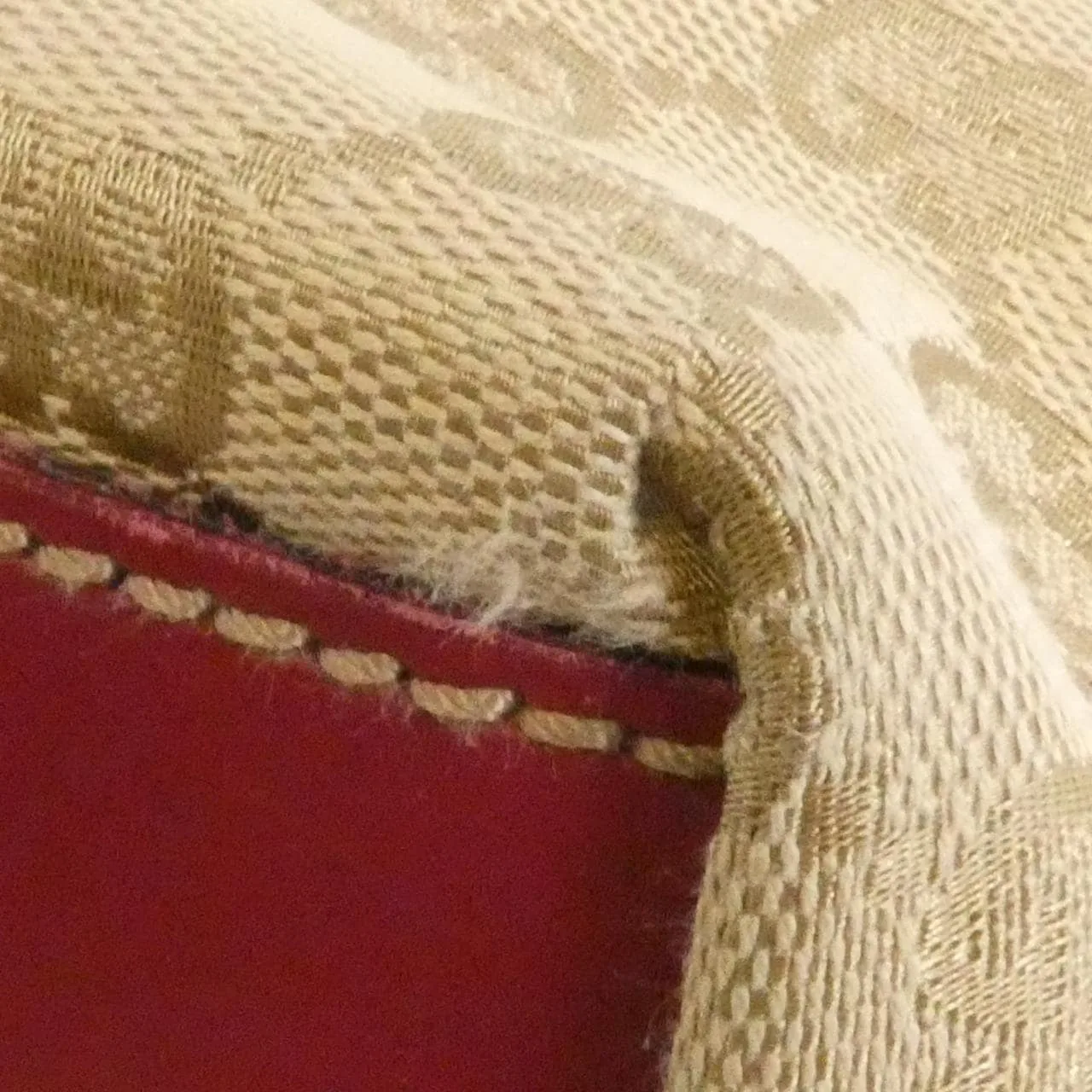 GUCCI 131228 Handbag Canvas 米色 帆布 中古品B - 縮圖 4