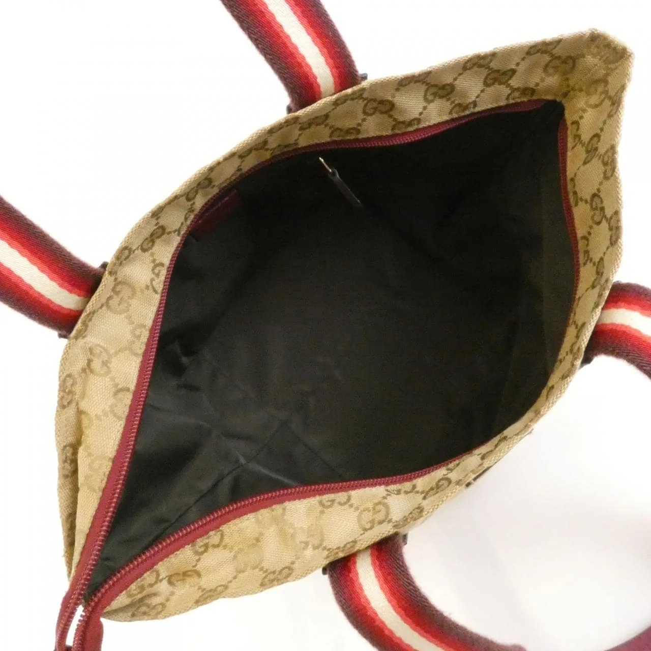 GUCCI 131228 Handbag Canvas 米色 帆布 中古品B - 縮圖 8