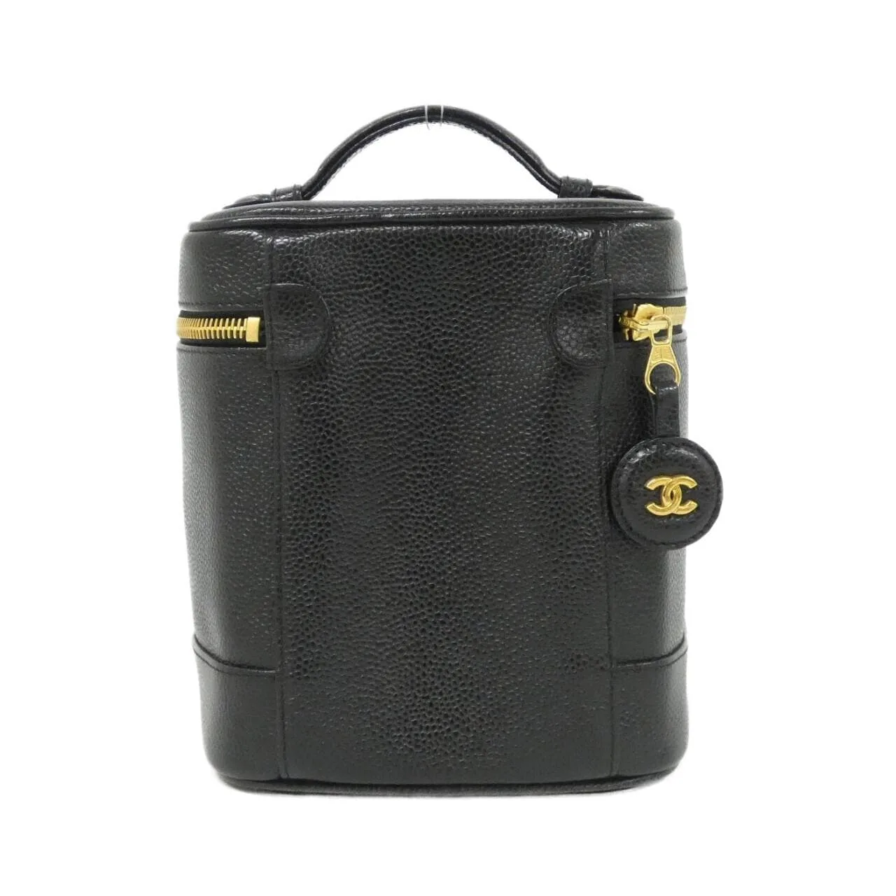 CHANEL 1998 Handbag Grained Calfskin Black Grained Calfskin - Thumbnail 2