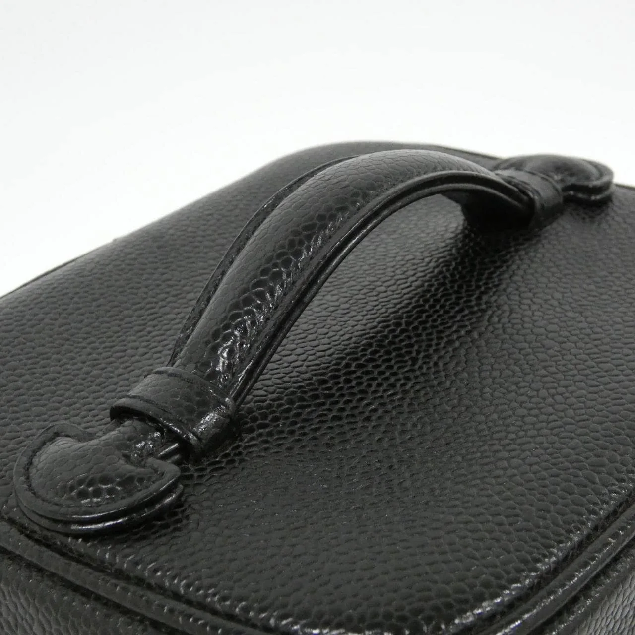 CHANEL 1998 Handbag Grained Calfskin Black Grained Calfskin - Thumbnail 7