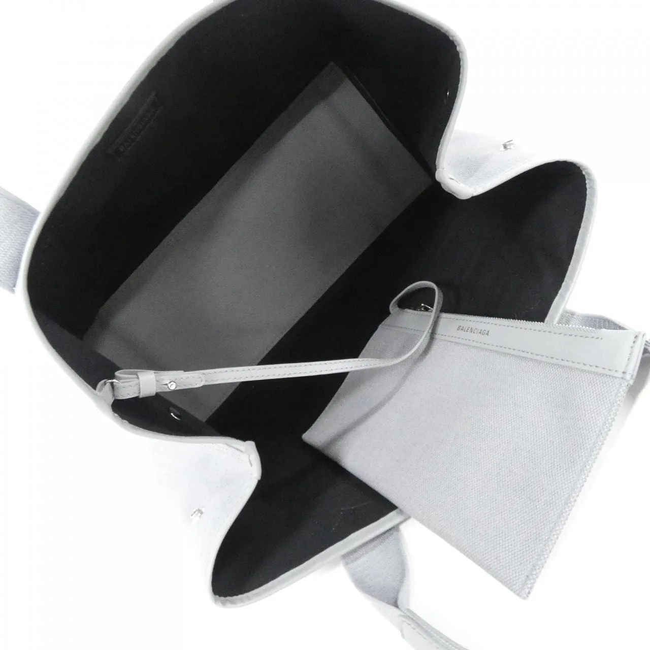 BALENCIAGA 581292 AQ38N Handbag Canvas 深藍色 帆布 中古品A - 縮圖 8