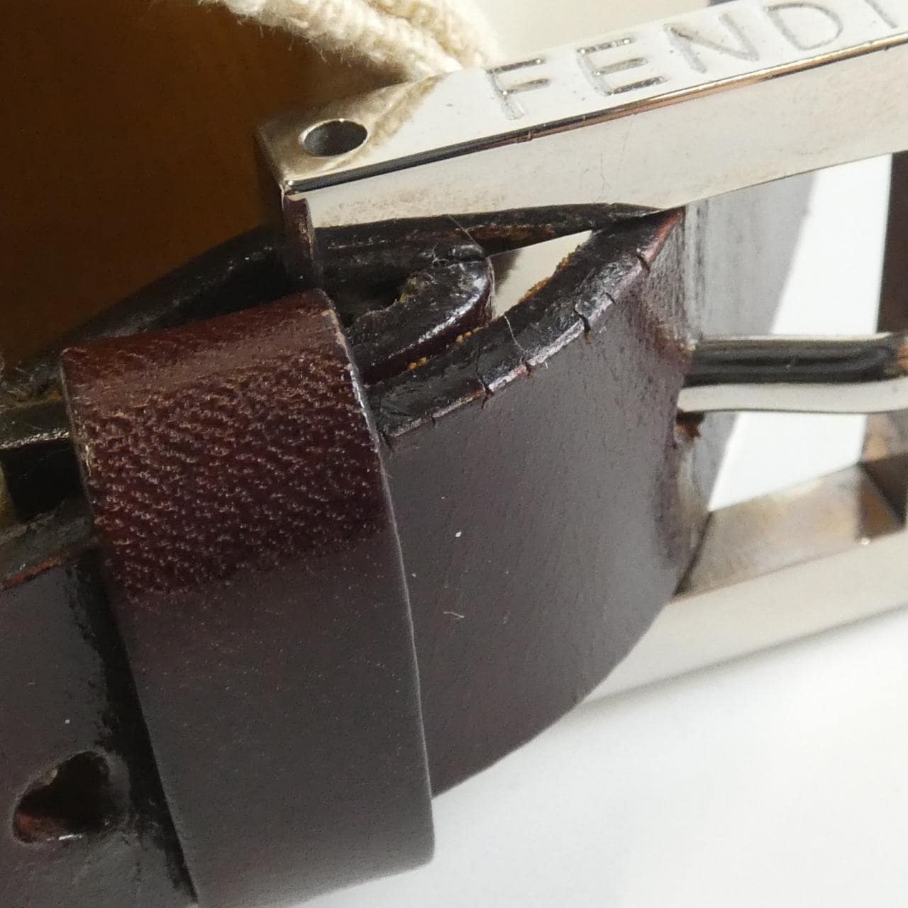 FENDI Baguette 26424 Shoulder Bag Canvas 米色 帆布 中古品B - 縮圖 5