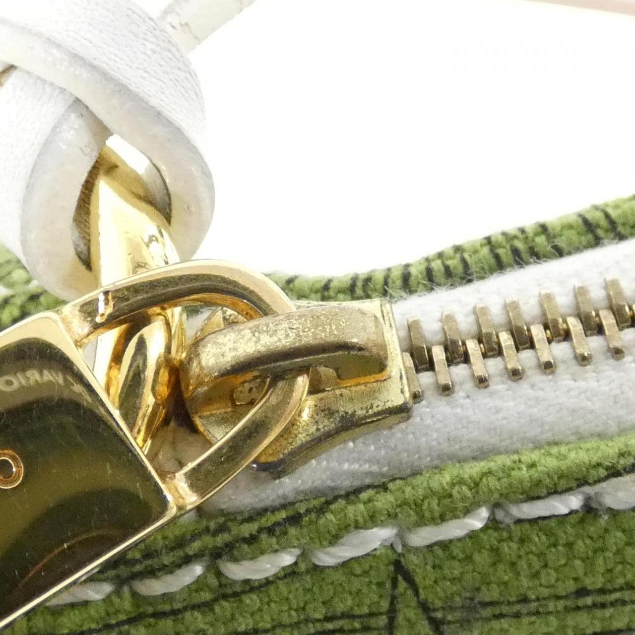 CELINE Pouch Canvas 綠色 帆布 中古品B - 縮圖 5