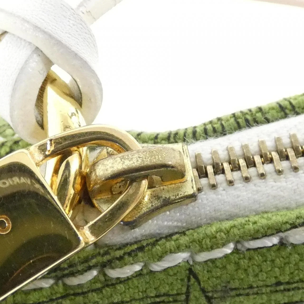 CELINE Pouch Canvas 綠色 帆布 中古品B - 縮圖 5