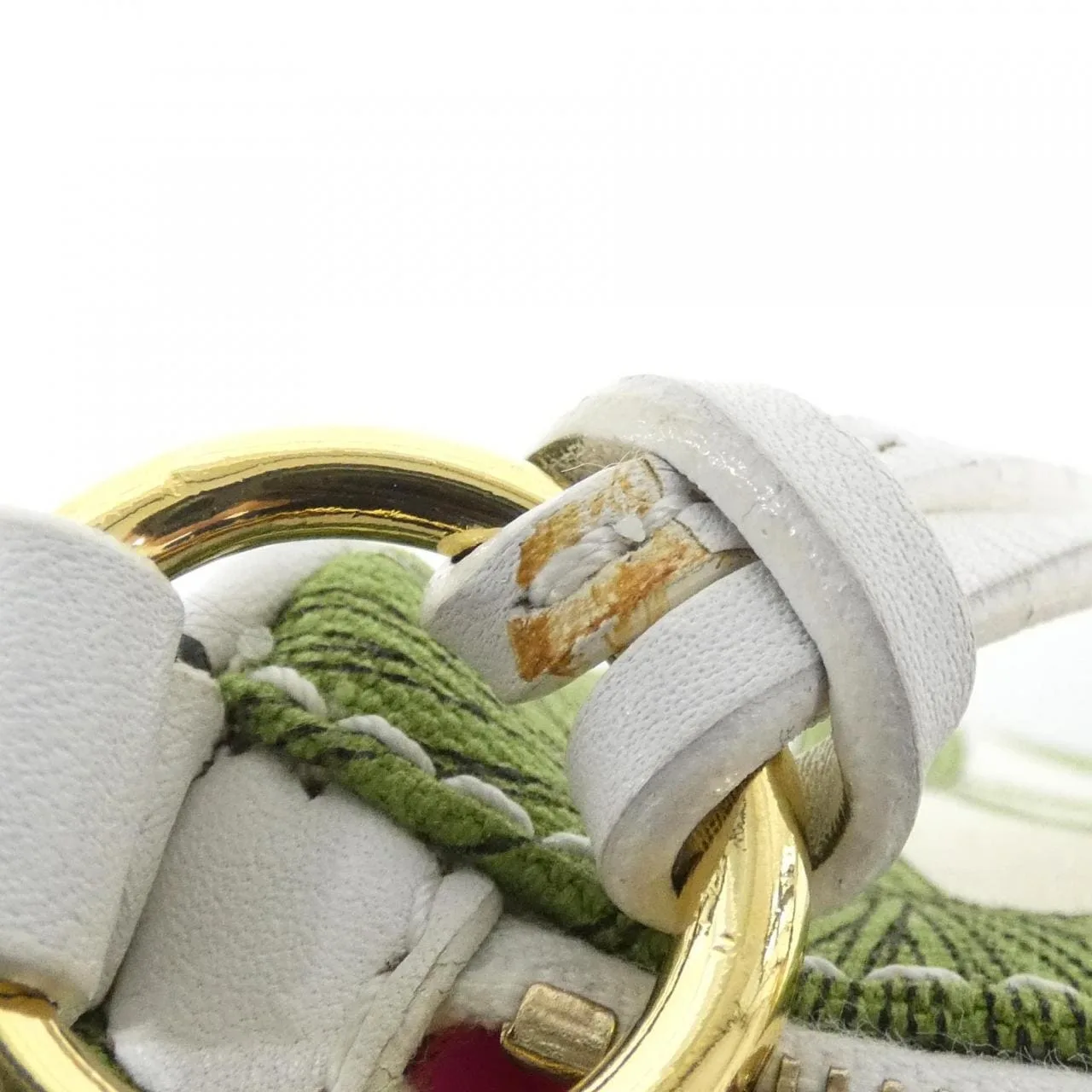 CELINE Pouch Canvas 綠色 帆布 中古品B - 縮圖 6