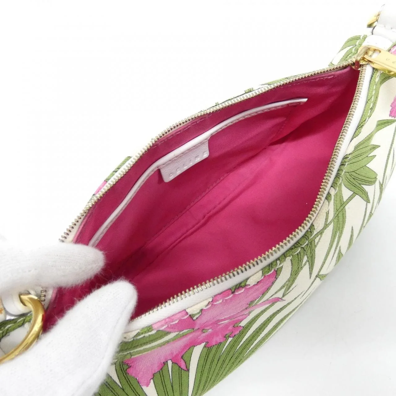 CELINE Pouch Canvas 綠色 帆布 中古品B - 縮圖 8