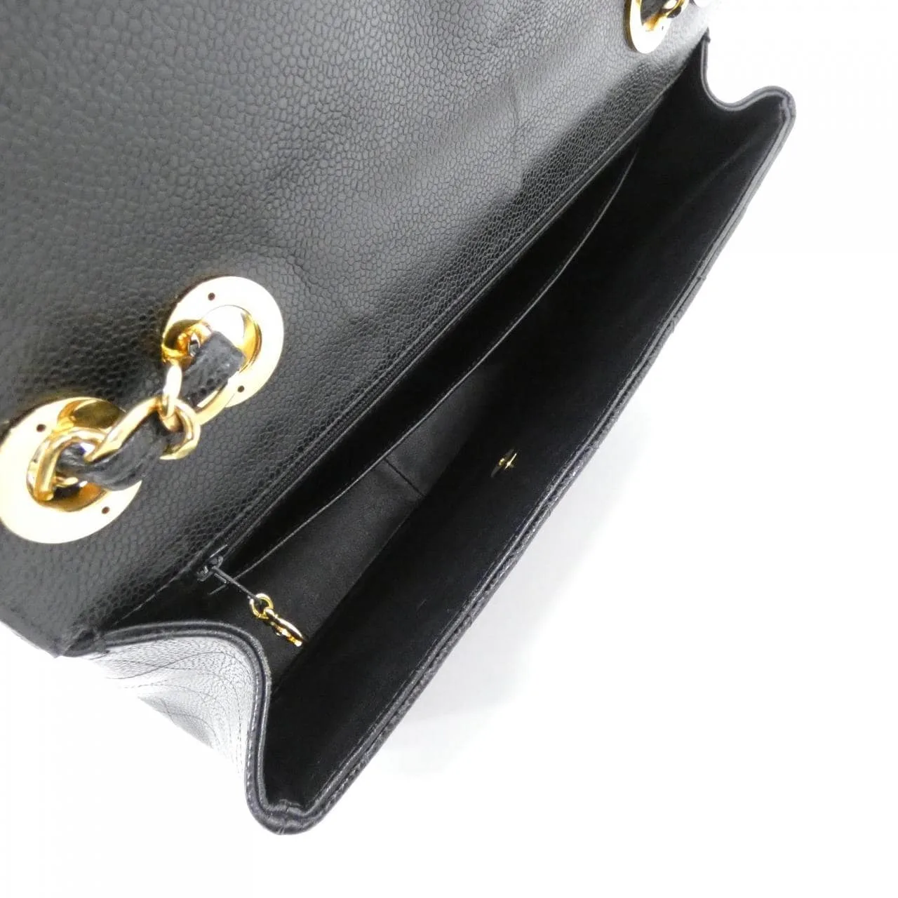 CHANEL 11869 Shoulder Grained Calfskin Black Grained Calfskin - Thumbnail 9