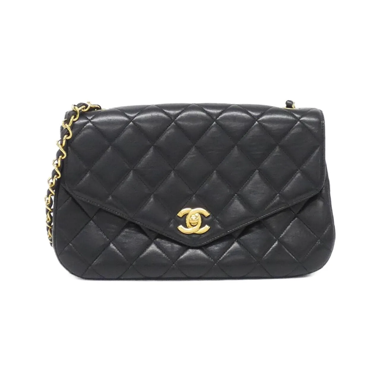 CHANEL Shoulder Lambskin Black