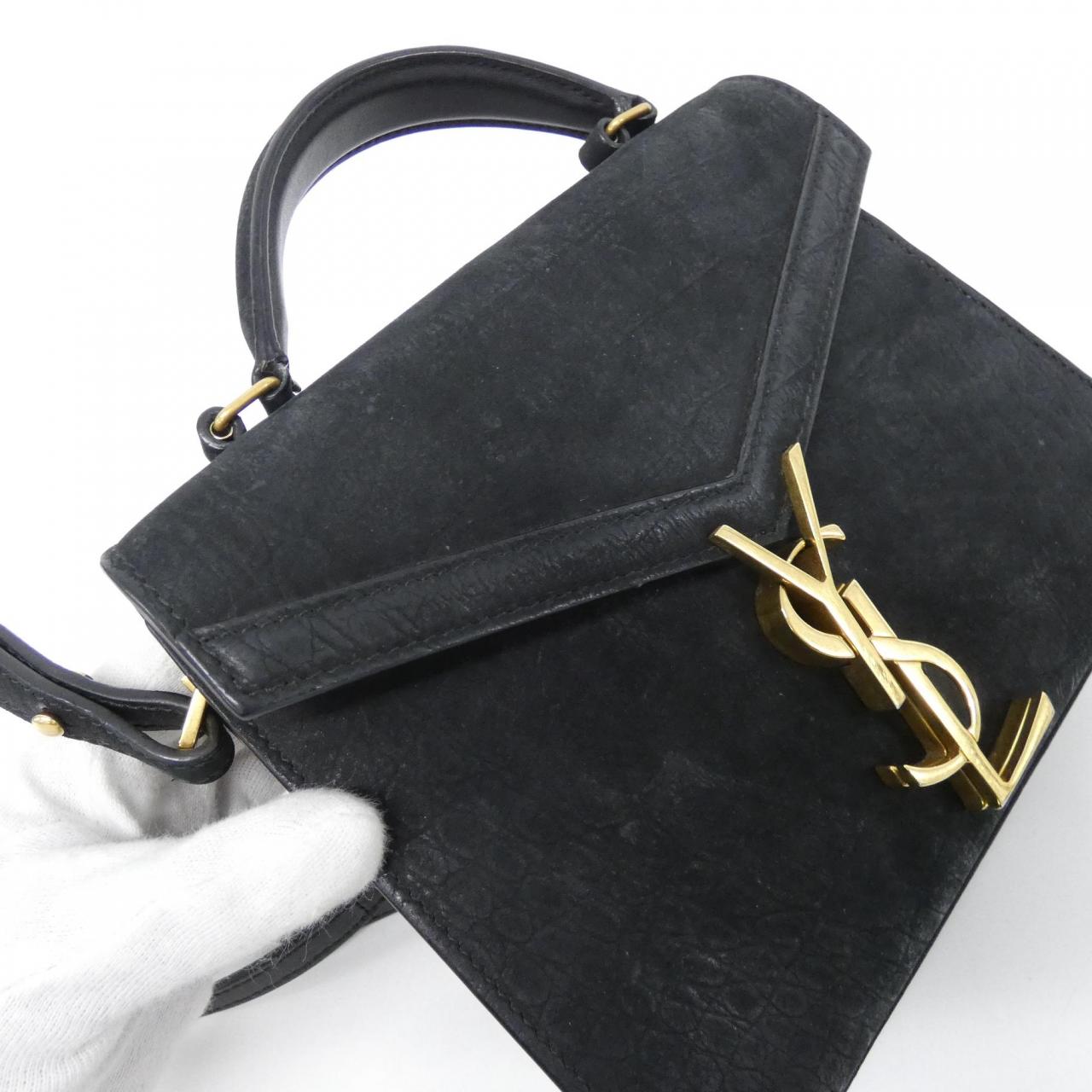 SAINT LAURENT Cassandre 623930 Handbag Leather Black Leather - Thumbnail 4