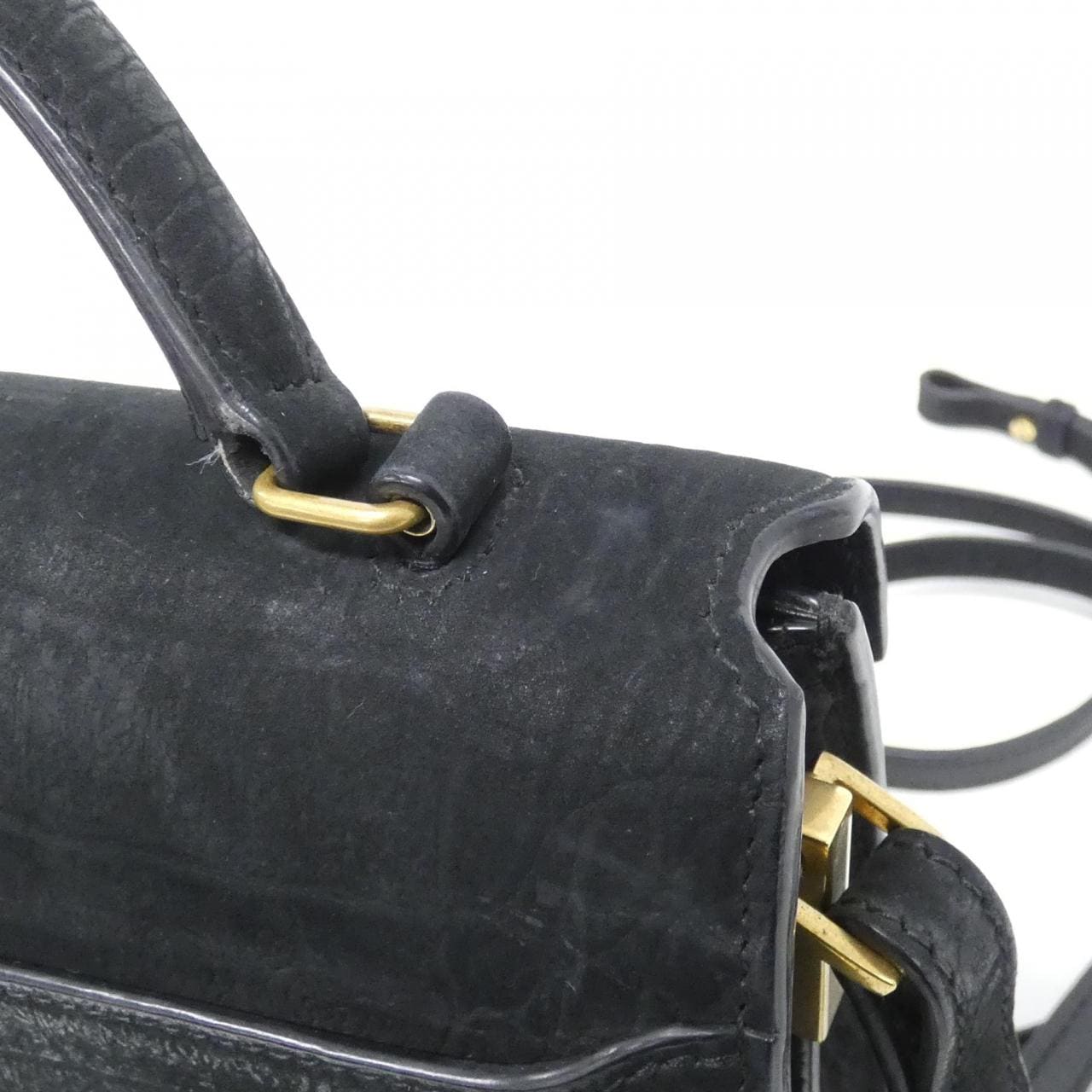 SAINT LAURENT Cassandre 623930 Handbag Leather Black Leather - Thumbnail 6