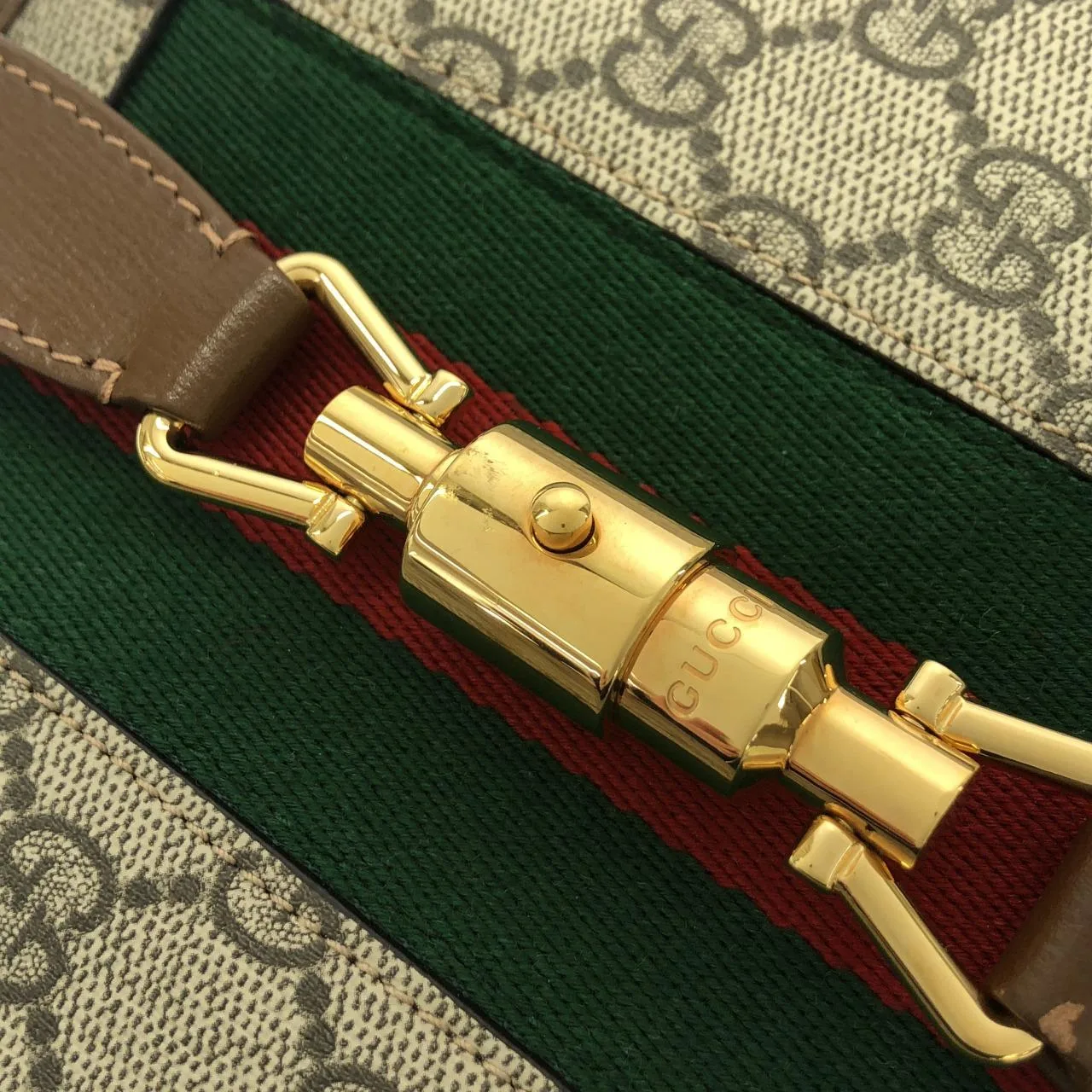 GUCCI Jackie 636710 HUHHG Shoulder Canvas 黑色 帆布 中古品A - 縮圖 4