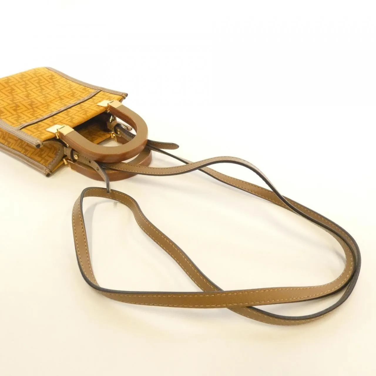 FENDI Sunshine Shopper 8BS051 AFIS Handbag Leather Black Leather Rank A - Thumbnail 6