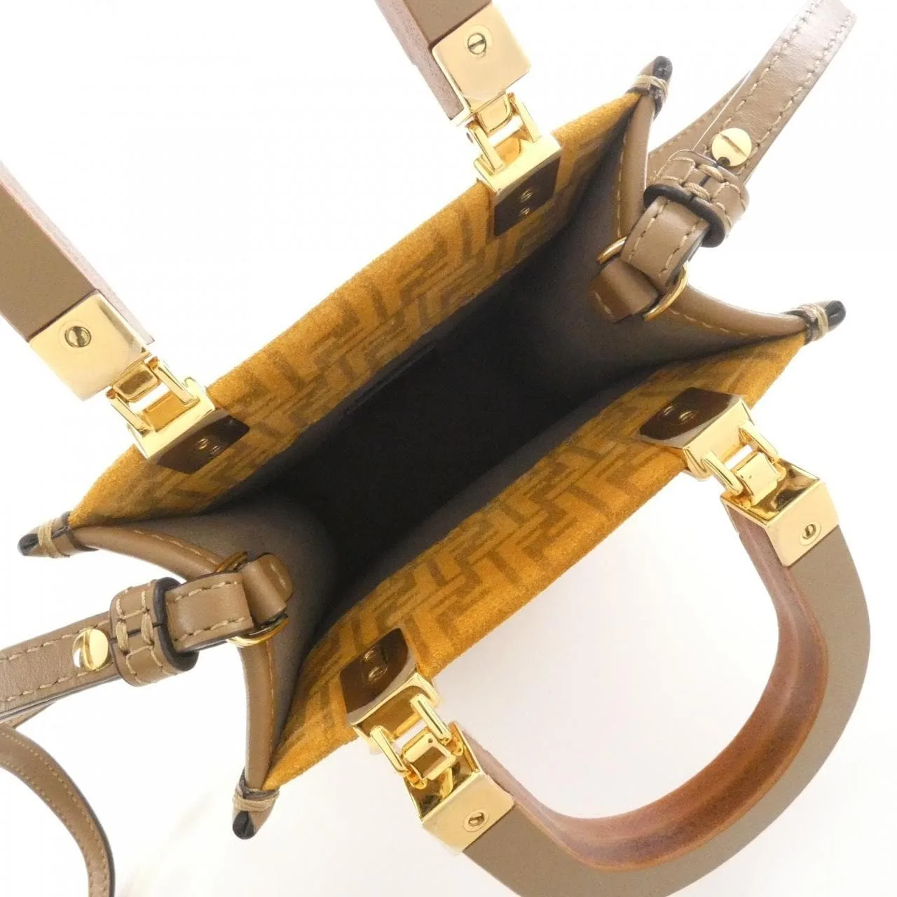 FENDI Sunshine Shopper 8BS051 AFIS Handbag Leather Black Leather Rank A - Thumbnail 8