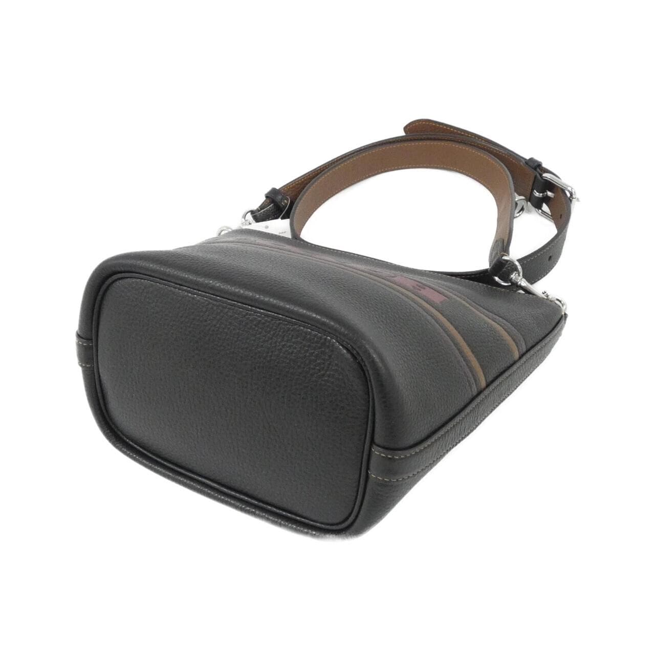 COACH CH248 Shoulder Bag Leather Black Leather New - Thumbnail 3