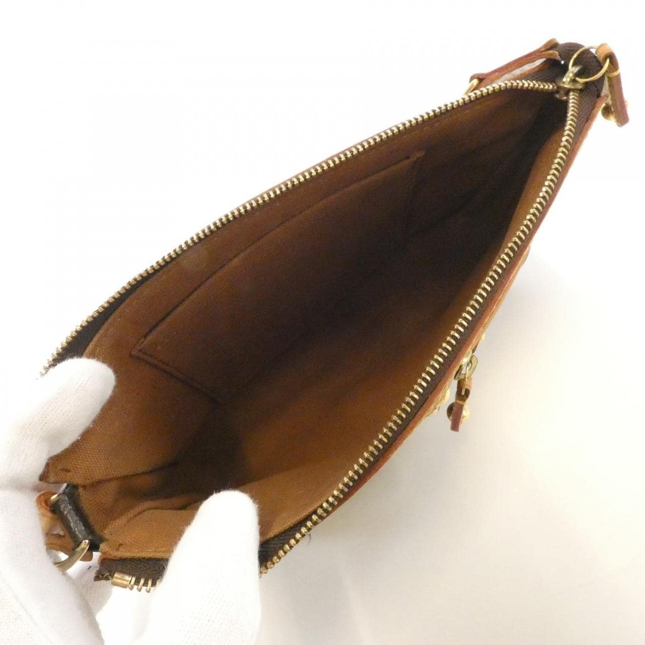 LOUIS VUITTON Pochette M40141 Pochette Monogram 黑色 Monogram 中古品B - 縮圖 9