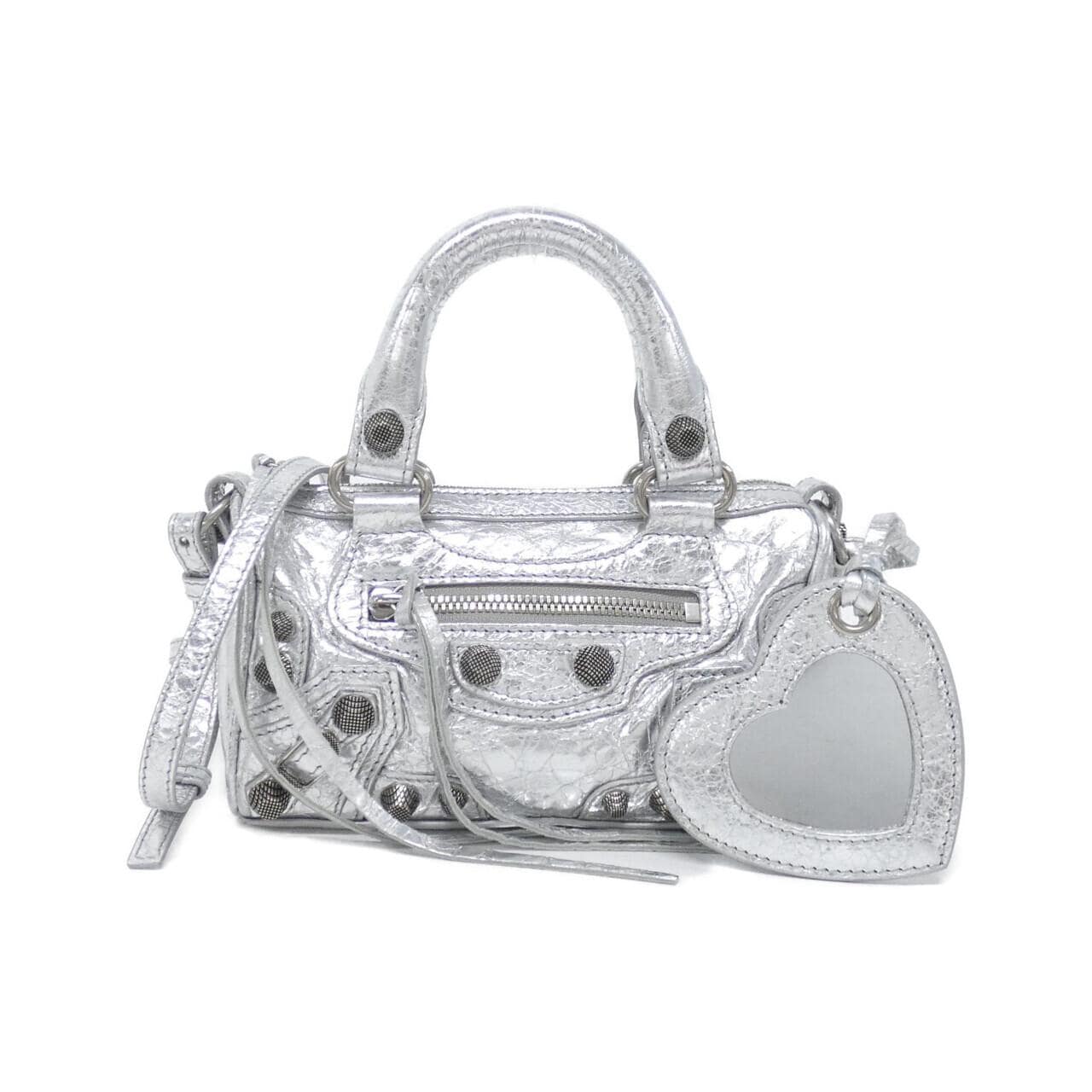 BALENCIAGA Le Cagole 792599 0GT3Y Handbag Leather Black