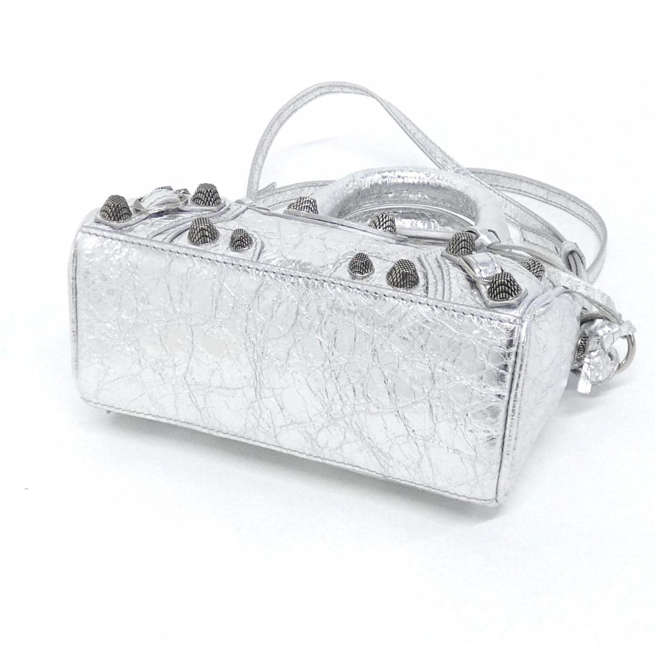 BALENCIAGA Le Cagole 792599 0GT3Y Handbag Leather Black Leather - Thumbnail 3