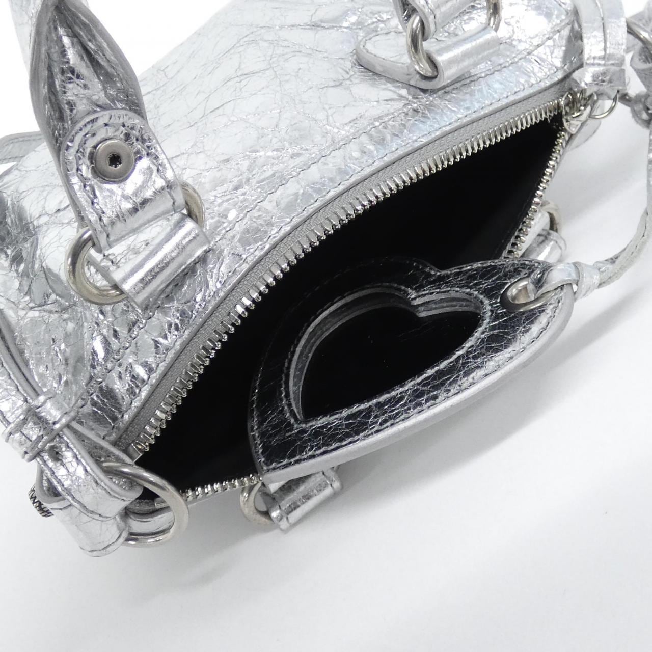 BALENCIAGA Le Cagole 792599 0GT3Y Handbag Leather Black Leather - Thumbnail 5