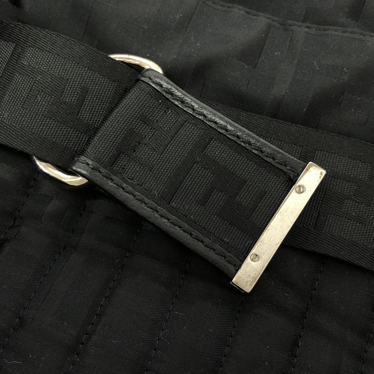 FENDI Sunshine Shopper 8BH143 RG5 Handbag Nylon Black Nylon Rank A - Thumbnail 3