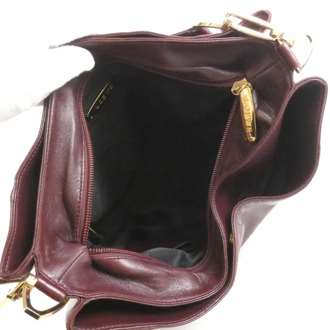 LOEWE 13 9082141 1300 肩背包 酒紅色 中古品B - 縮圖 6