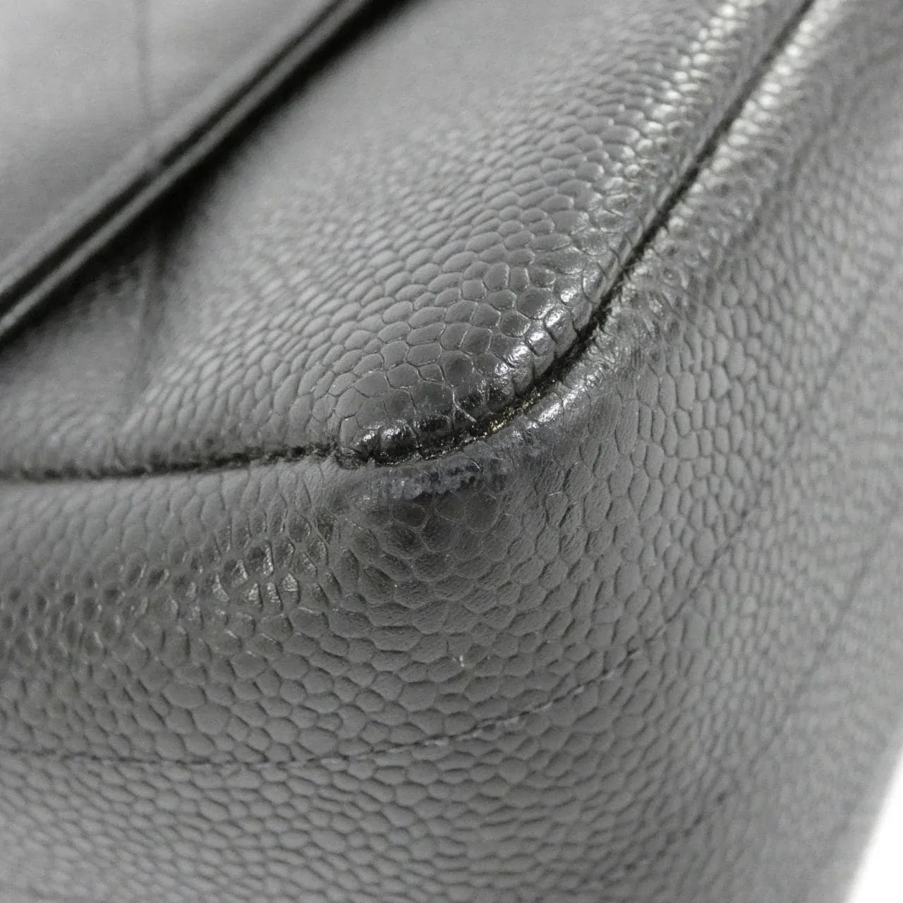 CHANEL Shoulder Grained Calfskin Black Grained Calfskin Rank A - Thumbnail 3