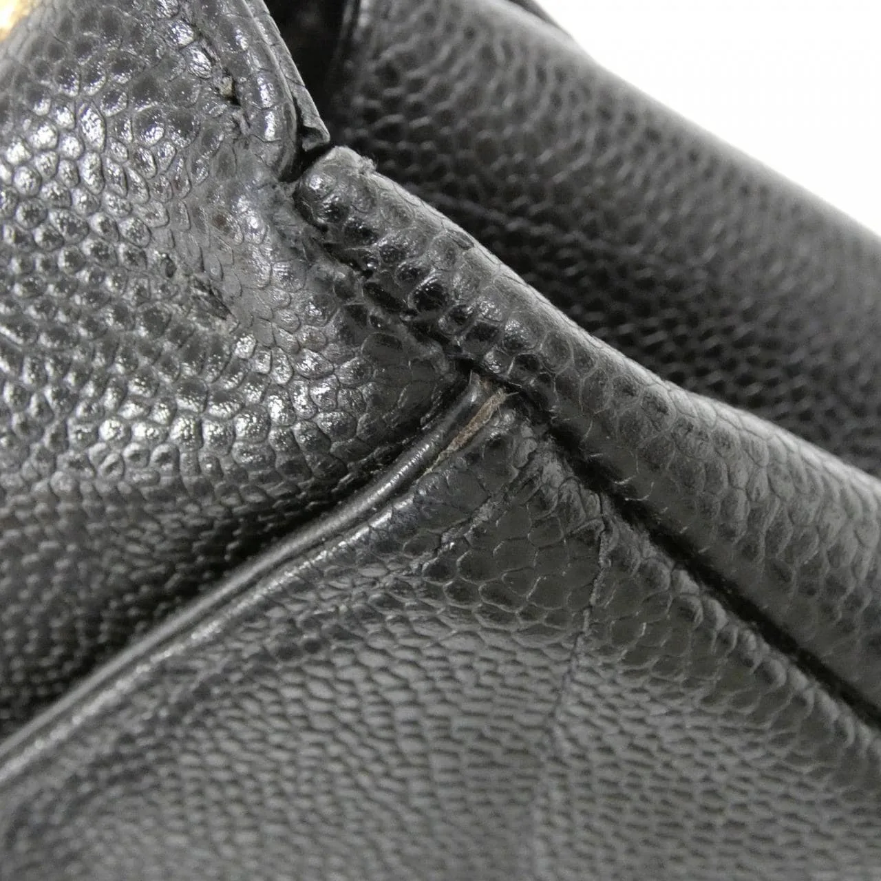 CHANEL Shoulder Grained Calfskin Black Grained Calfskin Rank A - Thumbnail 6