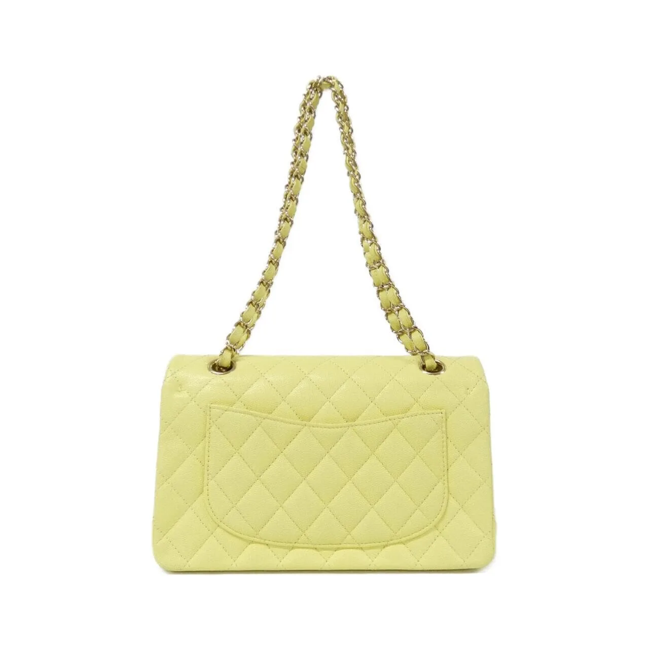 CHANEL Matelasse 1113 Shoulder Grained Calfskin 黃色 荔枝紋牛皮 中古品A - 縮圖 2