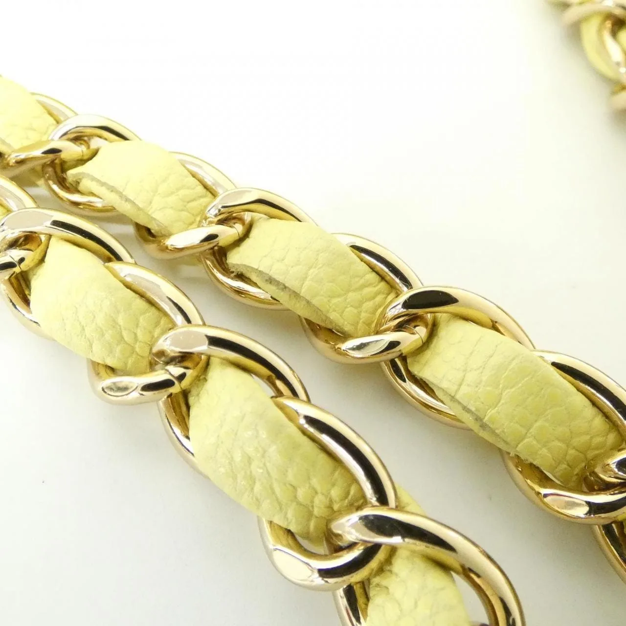 CHANEL Matelasse 1113 Shoulder Grained Calfskin 黃色 荔枝紋牛皮 中古品A - 縮圖 7