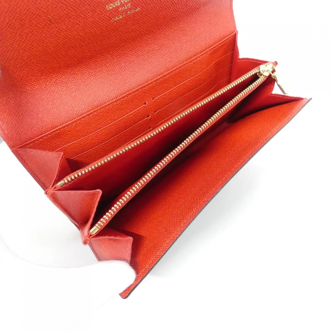 LOUIS VUITTON M60034 Wallet Monogram 紅色 Monogram 中古品A - 縮圖 9