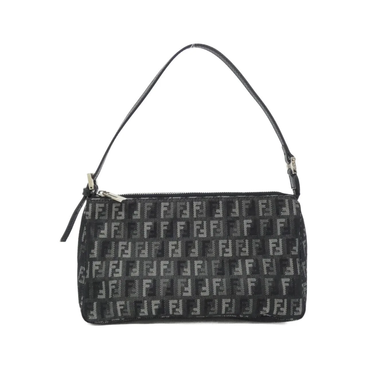 FENDI Baguette 8BR267 JQY Shoulder Canvas Black