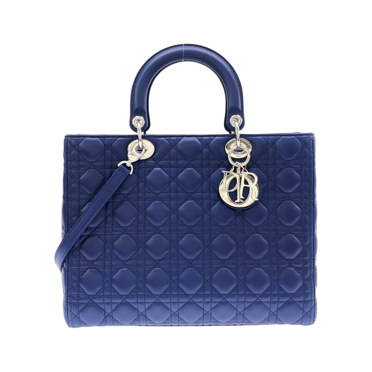 DIOR Lady Dior CAL44561 Handbag Lambskin Silver