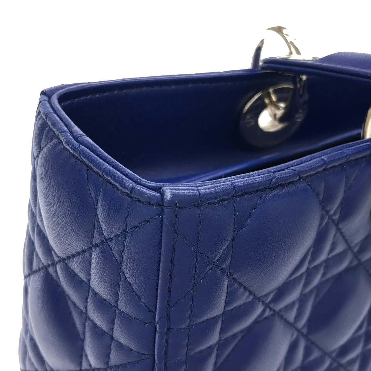 DIOR Lady Dior CAL44561 Handbag Lambskin Silver Lambskin - Thumbnail 4