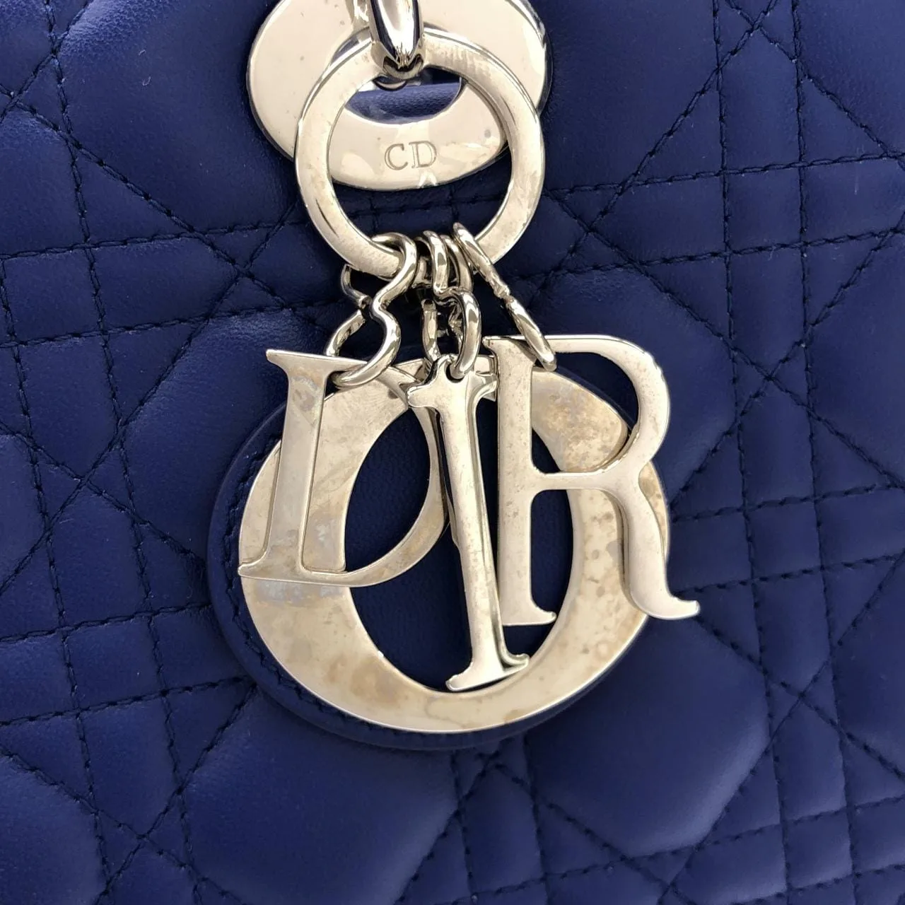 DIOR Lady Dior CAL44561 Handbag Lambskin Silver Lambskin - Thumbnail 6